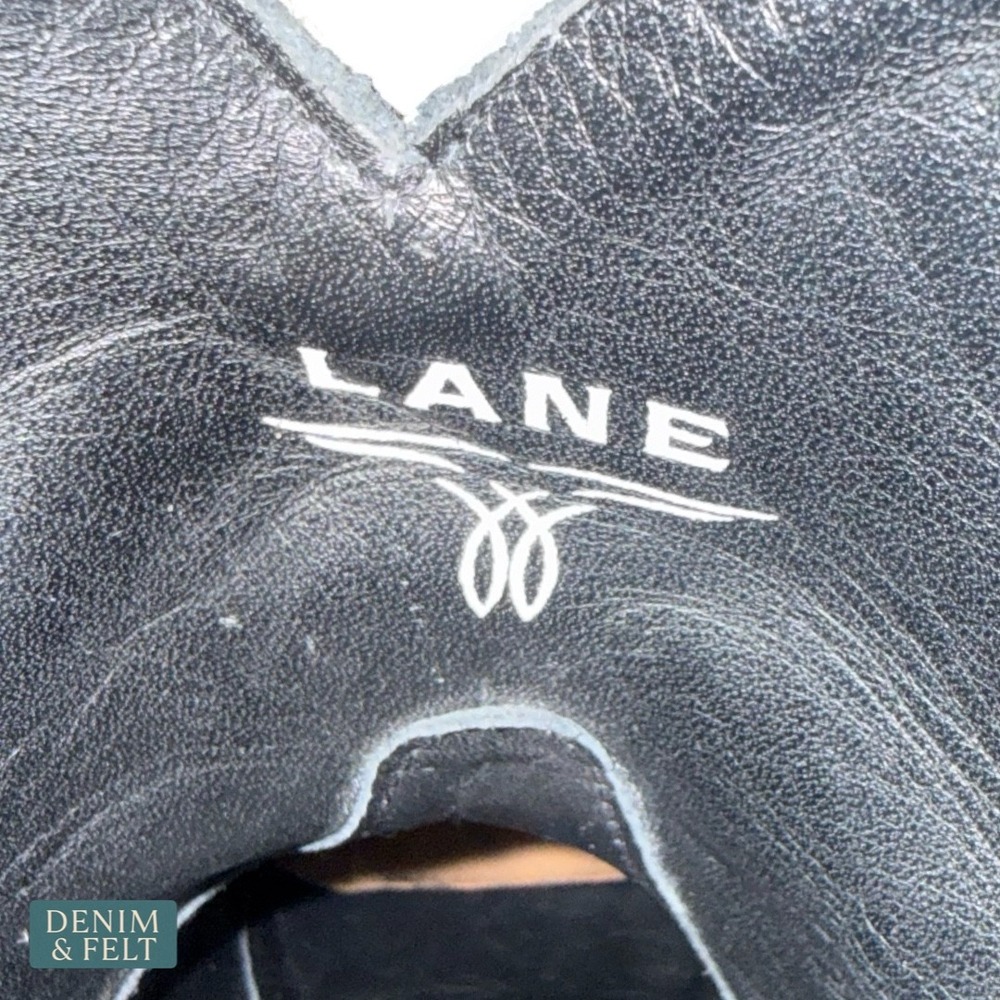 Lane Midnight‎ Blue Distressed Western Booties Snip Toe Embroidered Leather 7.5B - Picture 11 of 12